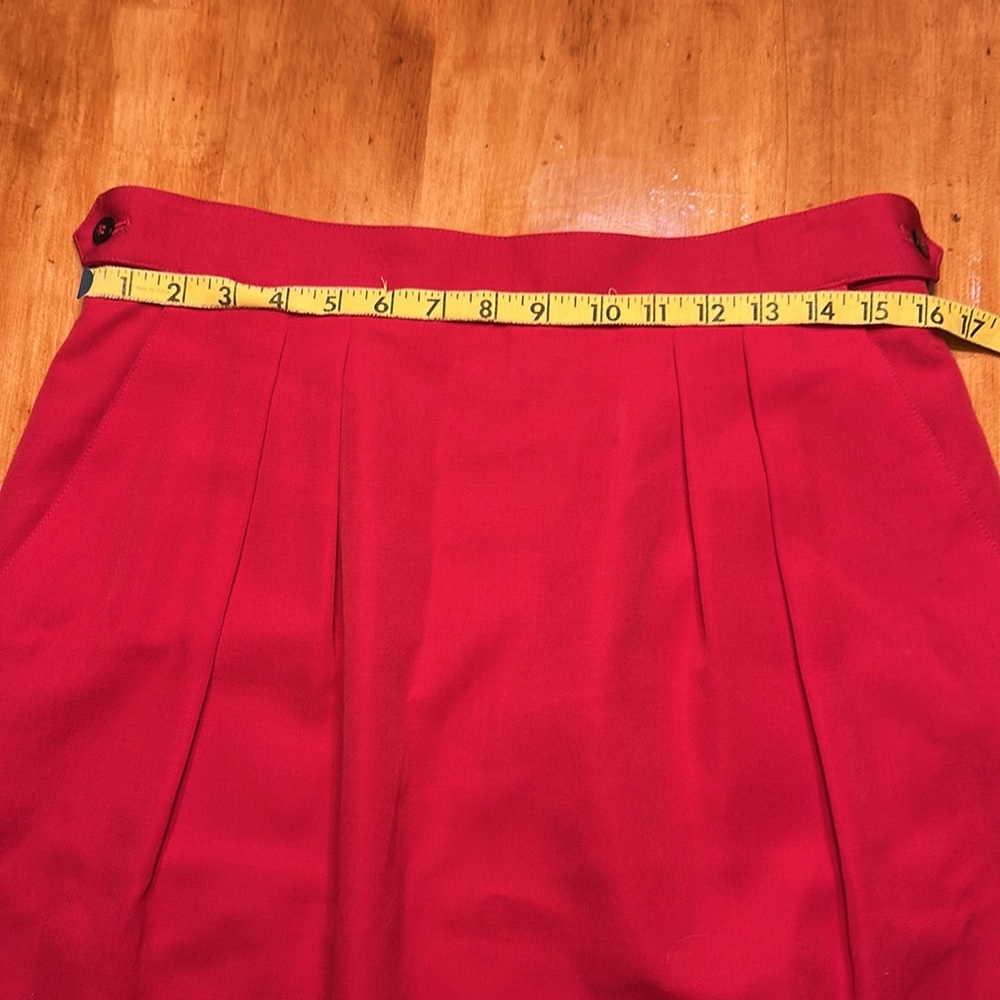 Liz Claiborne Red Wool Pencil Skirt - Picture 6 of 11